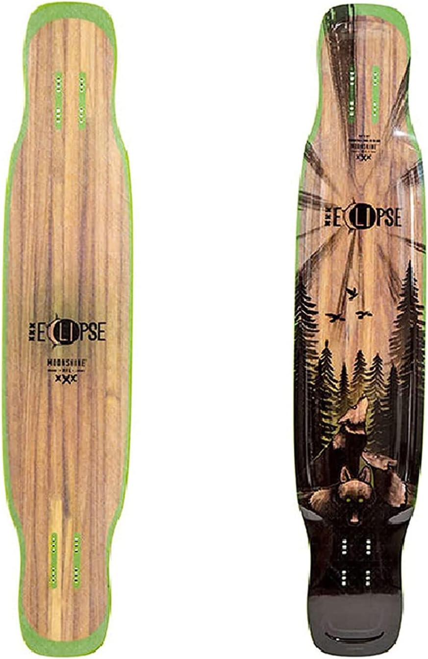 Eclipse Complete - Longboard Skateboard, Waterproof, Durable, Lightweight, Cruiser, by Moonshine Manufacturing (Medium Flex Complete with Trucks & Wheels)