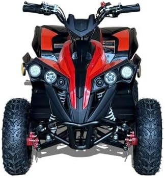 Tao Motor E-Volt Electric ATV, Red and Black, Four Wheeler Off-Road Vehicle