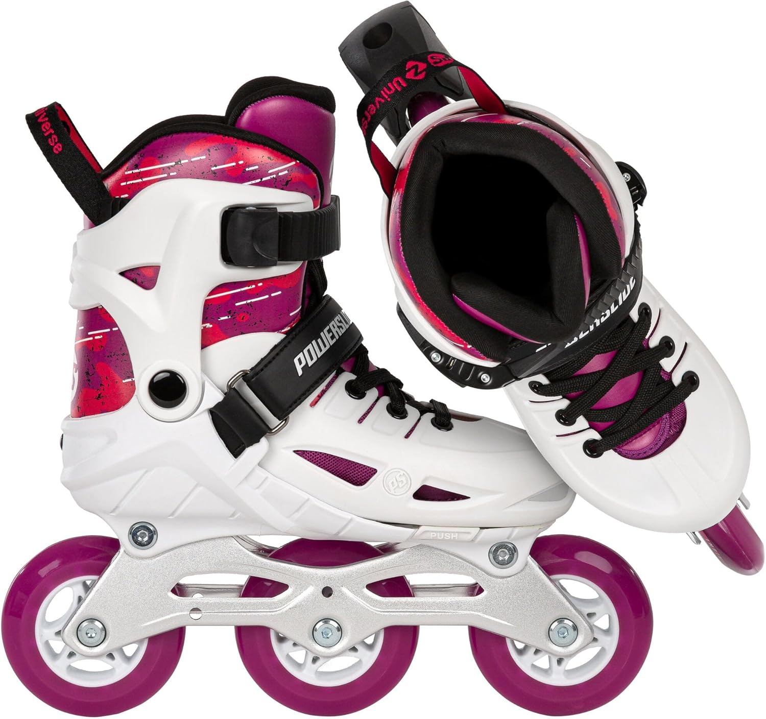 Powerslide Universe Pink Adjustable Inline Skates for Children, ABEC 7 Pro Bearings, Item No.: 940689