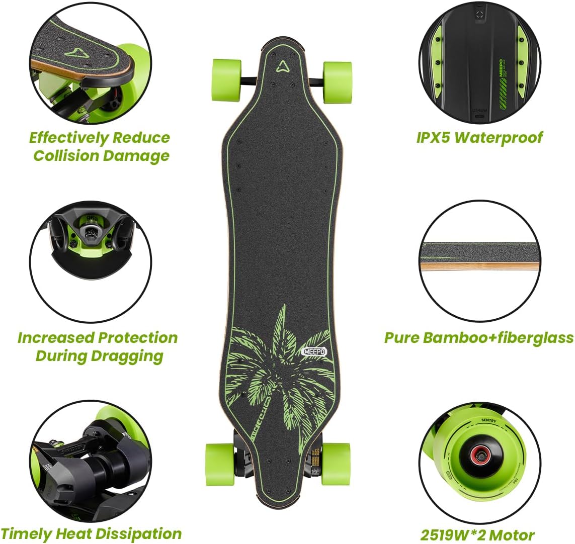 MEEPO Campus V3 Series/Envy Electric Skateboard with Remote, Top Speed Up to 29 Mph, 4 Speed Smooth Braking, Easy Carry Handle Design, Suitable for Adults & Teens
