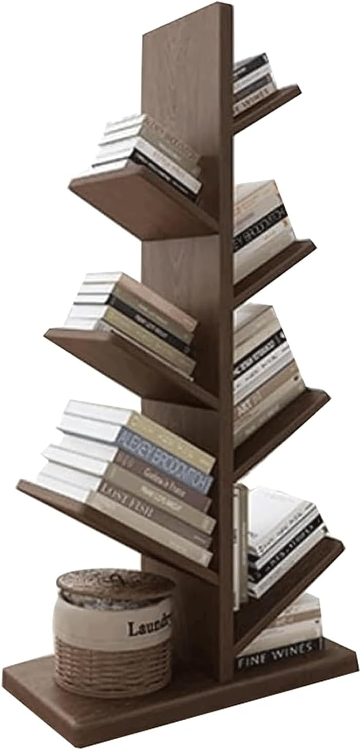 Bookshelves 7 Layers Tree Shaped Bookcase Display Rack Tree Branch Bookshelf Luxury Tall Bookcases Floor Standing Book Shelf