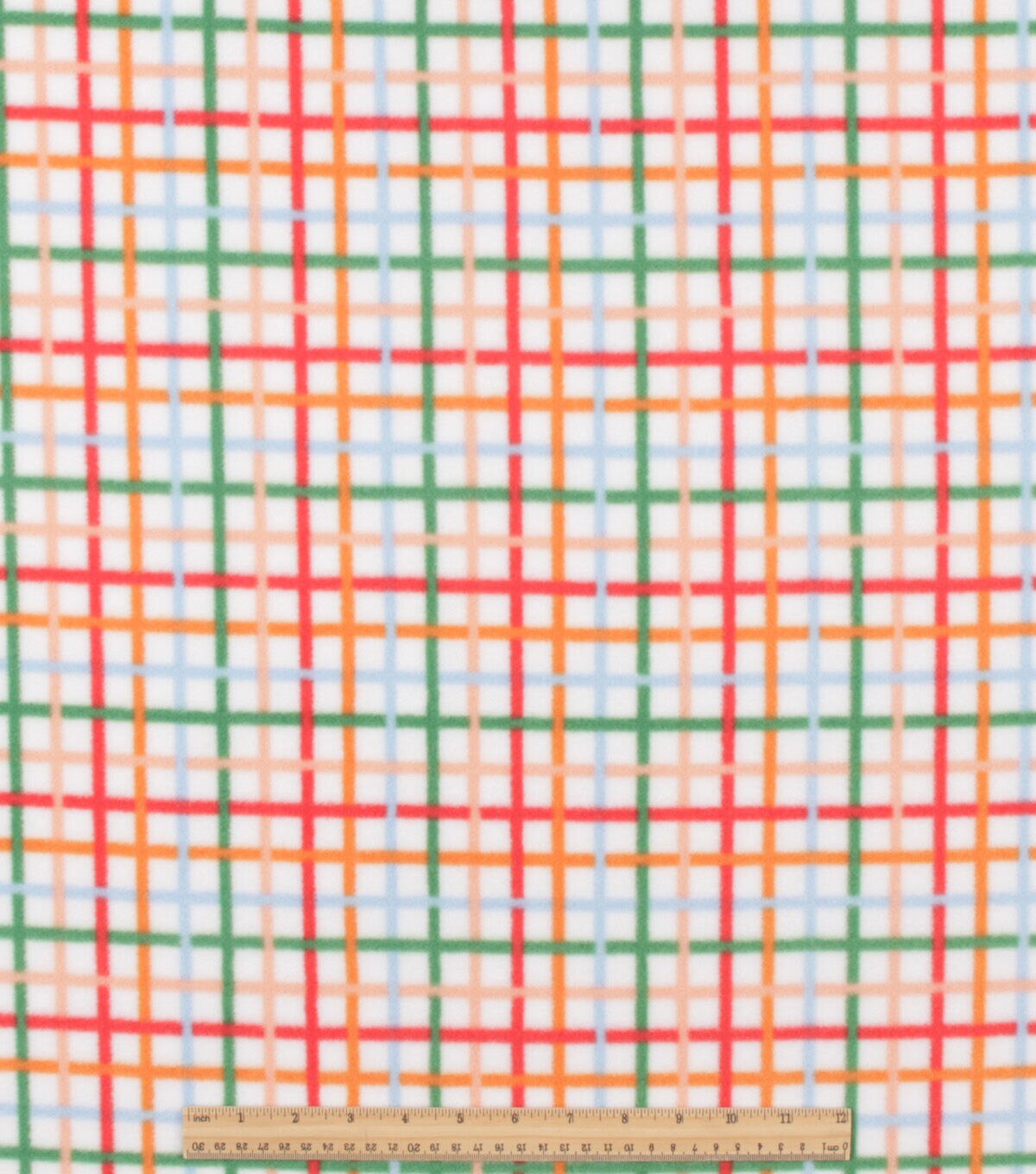 Blue Grid Plaid Anti Pill Plush Fleece Fabric