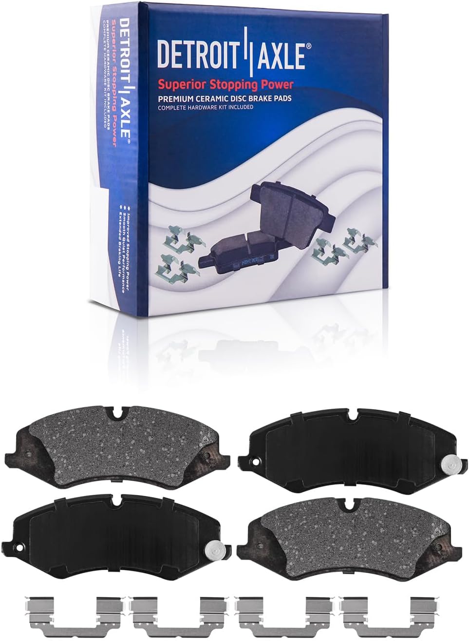 Detroit Axle - Brake Kit for 2010-2016 Land Rover LR4, 2010-2013 Range Rover Sport Drilled & Slotted Brake Rotors and Ceramic Brakes Pads 2011 2012 Front and Rear Replacement