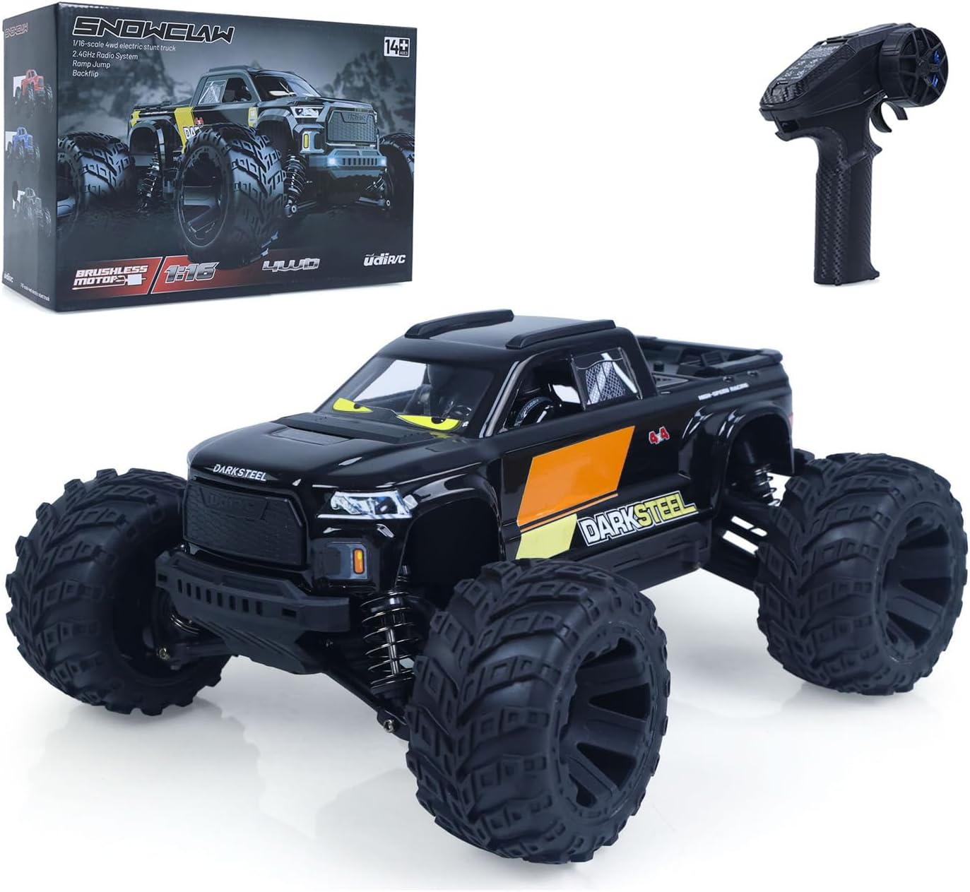 New UDI RC 1/16 Remote Control Off Road Vehicles Model Ud1610S 4WD Rc Monster Truck High Speed Brushless Motor Esc Toy Car Gift for Ages 14+