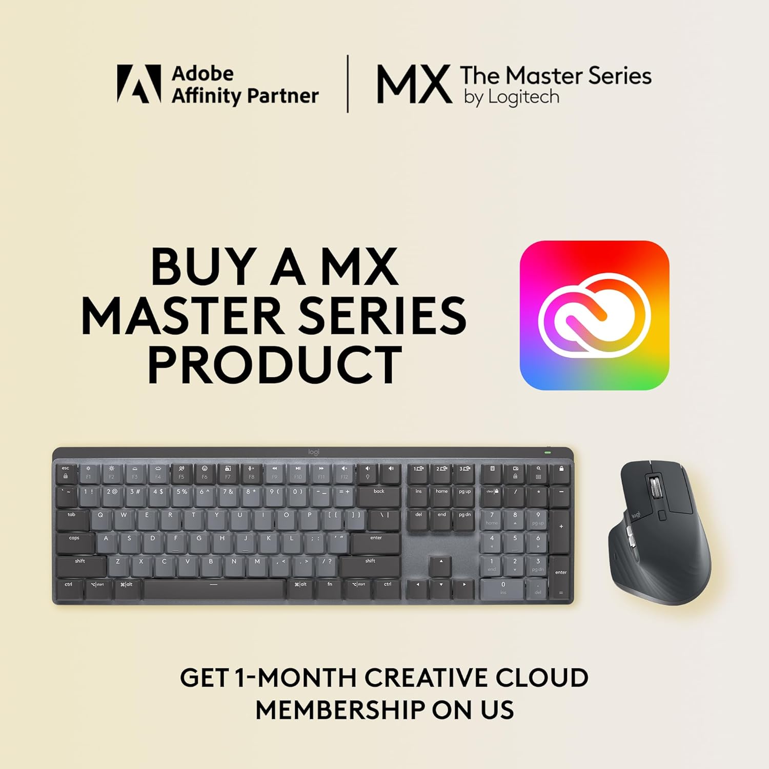 Logitech MX Mechanical Full-Size Illuminated Wireless Keyboard, Linear, and MX Master 3S Performance Wireless Bluetooth Mouse Bundle, macOS, Windows, Linux, iOS, Android