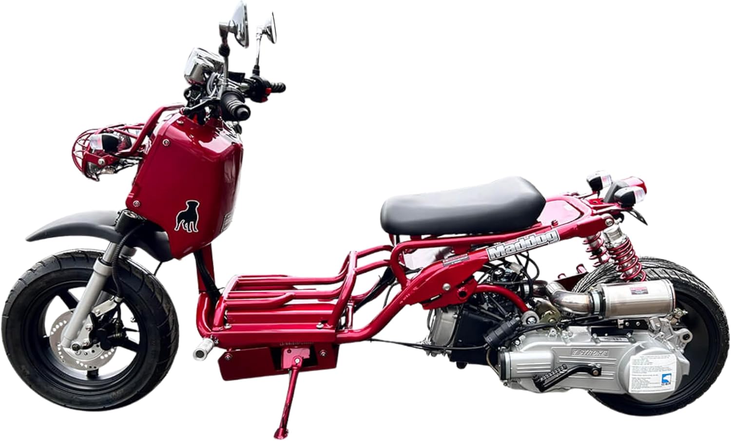 150cc Stretched Scooter, Generation 1, Automatic Transmission, PMZ150-19, Wide 205/30-12 Rear Tire, Retro Speedometer, Gas Gauge, Street Legal Moped for Adults, Powerful GY6 Engine