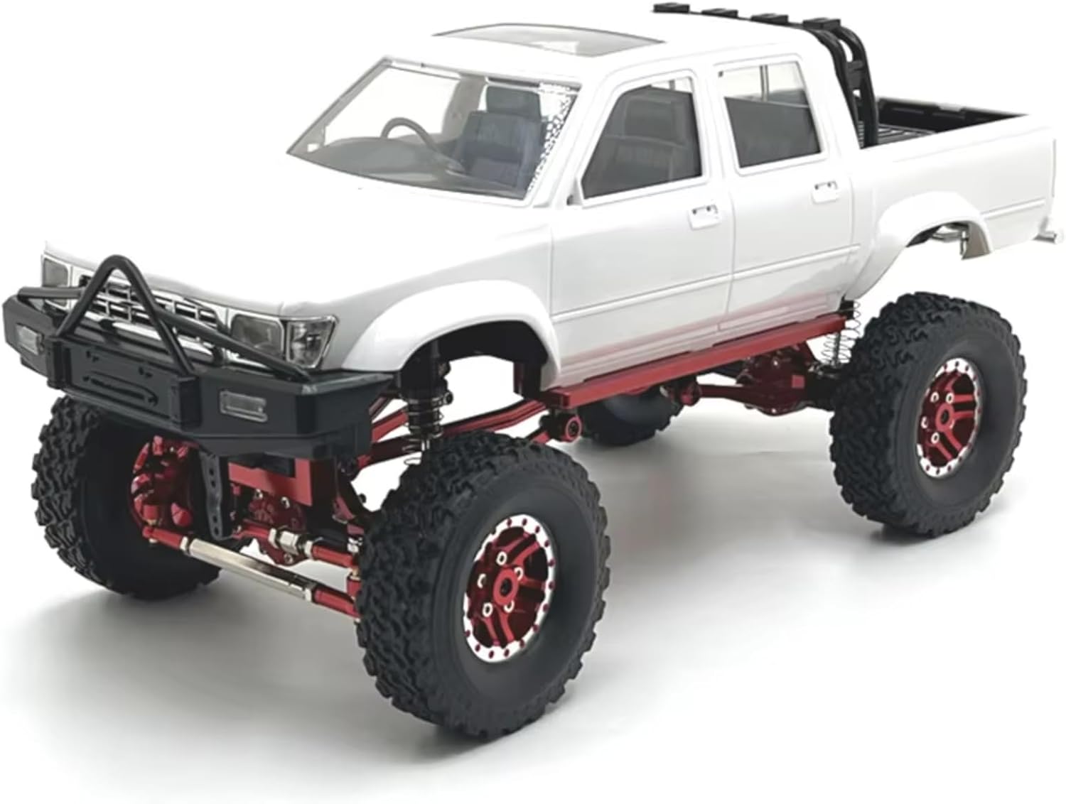 For Wpl C64 C64-1 1/16 Metal Front And Rear Axle For Chassis Link Rod Pull Rod Mount Side Pedal Shock Mount Set RC Car Upgrade Parts Replacement RC Upgrade Parts(Silver)