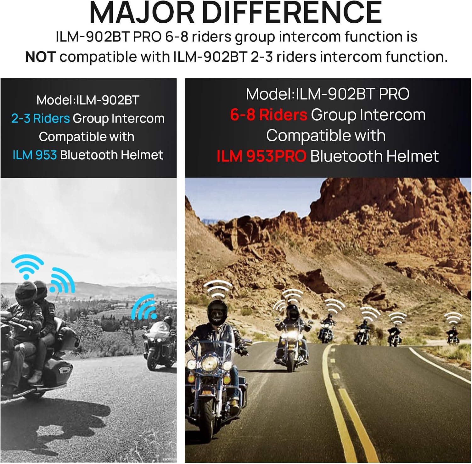 ILM Bluetooth Motorcycle Helmet Modular Flip up Full Face Dual Visor Mp3 Intercom FM Radio DOT Model 902BT PRO(Matte Black, Large)