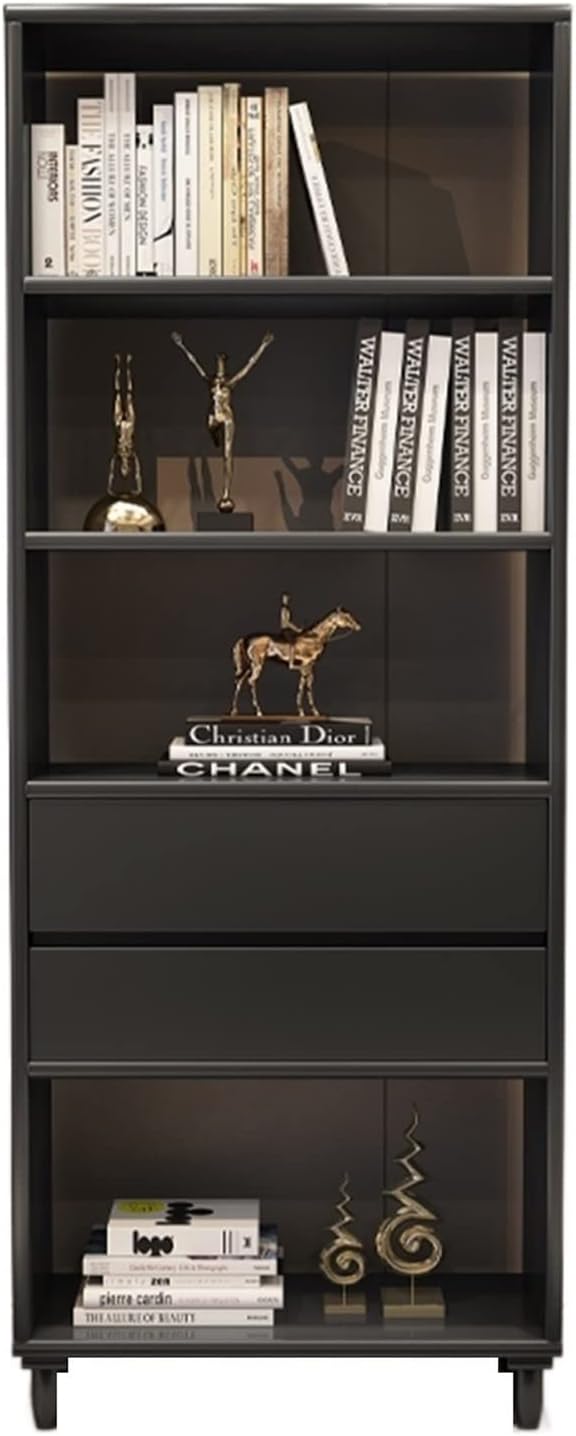 KIRANDY Solid Wood Bookcase, Student Combination Storage Rack for Bedroom, Floor-to-Ceiling Study Cabinet Small Bookshelf (Color : Walnut Color 30x60x170cm)