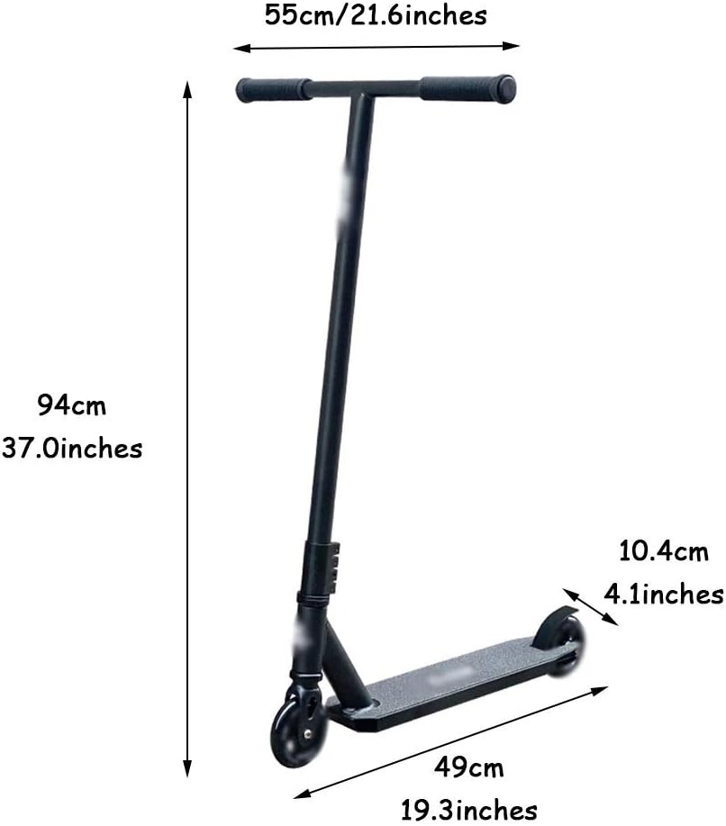 Scooters Adult High-end Scooter, Professional Racing Kick Scooter, Sport Scooters for Teenager, Freestyle Trick Scooters (Color : Black, Size : 49 * 55 * 94cm)