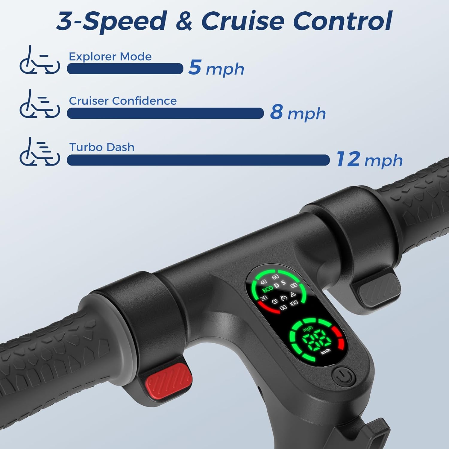 isinwheel S7 Electric Scooter for Kids Ages 8-14, 250W Foldable and 3 Adjustable Heights Kids Electric Scooter with 3 Speeds (5/8/12 Mph), Cruise Control, LED Display, Gift for Kid