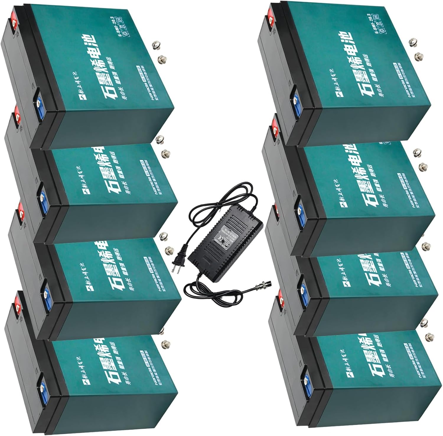 6-DMF-20 12V 20Ah AGM Battery – Sealed Lead Acid, Maintenance-Free, Rechargeable Power Pack for ATV, UTV, Drift Trike, Dirt Bike, Go Kart, Scooter, Wheelchair, Golf Cart (Set of 8)