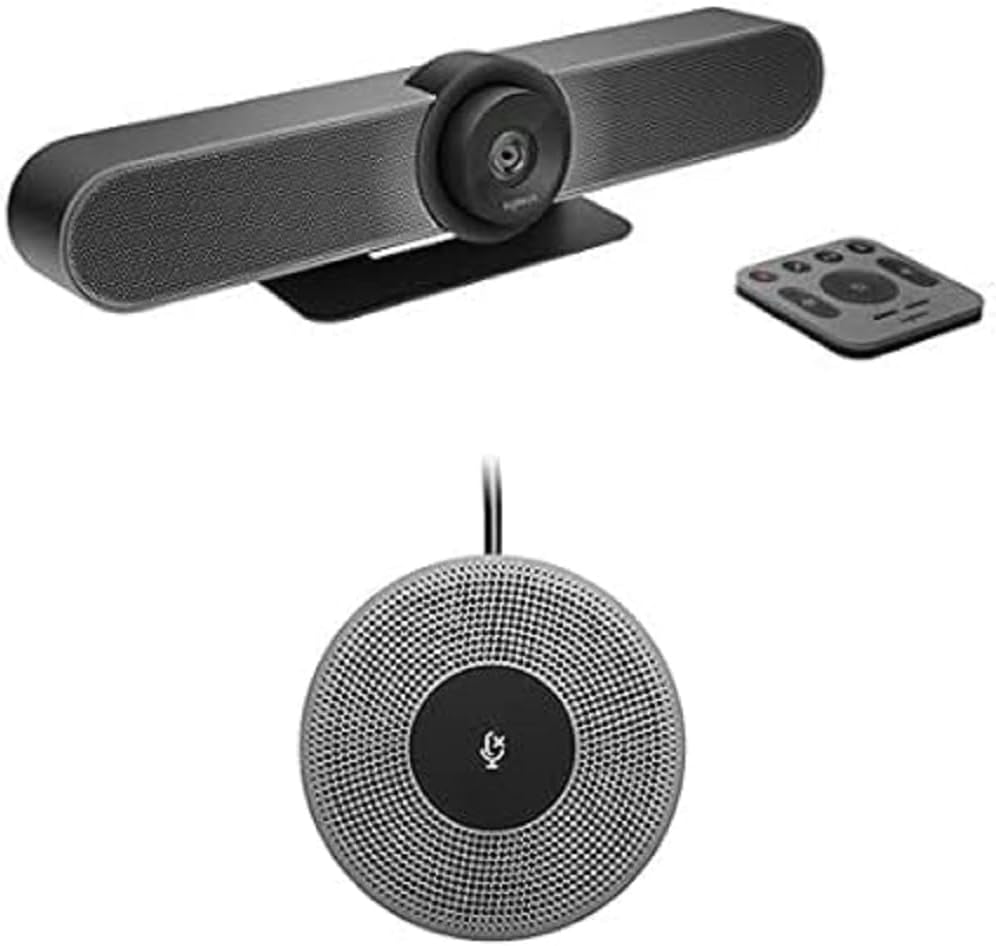 Logitech MeetUp HD Video and Audio Conferencing System for Small Meeting Rooms Bundle Expansion Mic for MEETUP