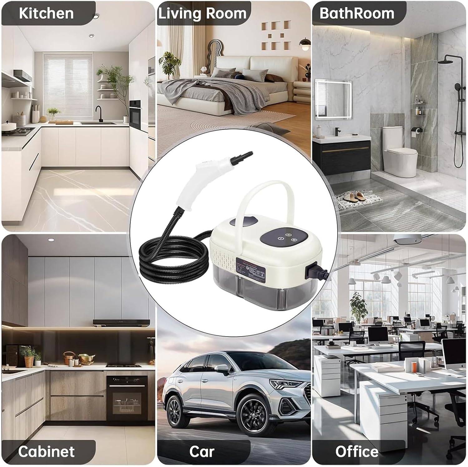 2500W High-temperature Multi-functional Steam Cleaner, 15-Second Quick Heating, 6-Speed Adjustable Handheld High-temperature High-pressure Cleaner.