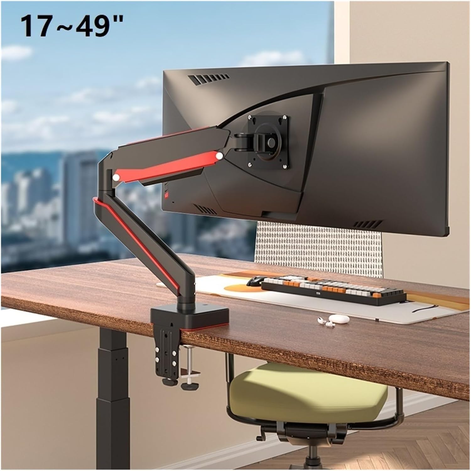 17-inch ~ 49-inch desktop gas spring bracket monitor arm full-motion TV bracket base(17-49 inch A9B)
