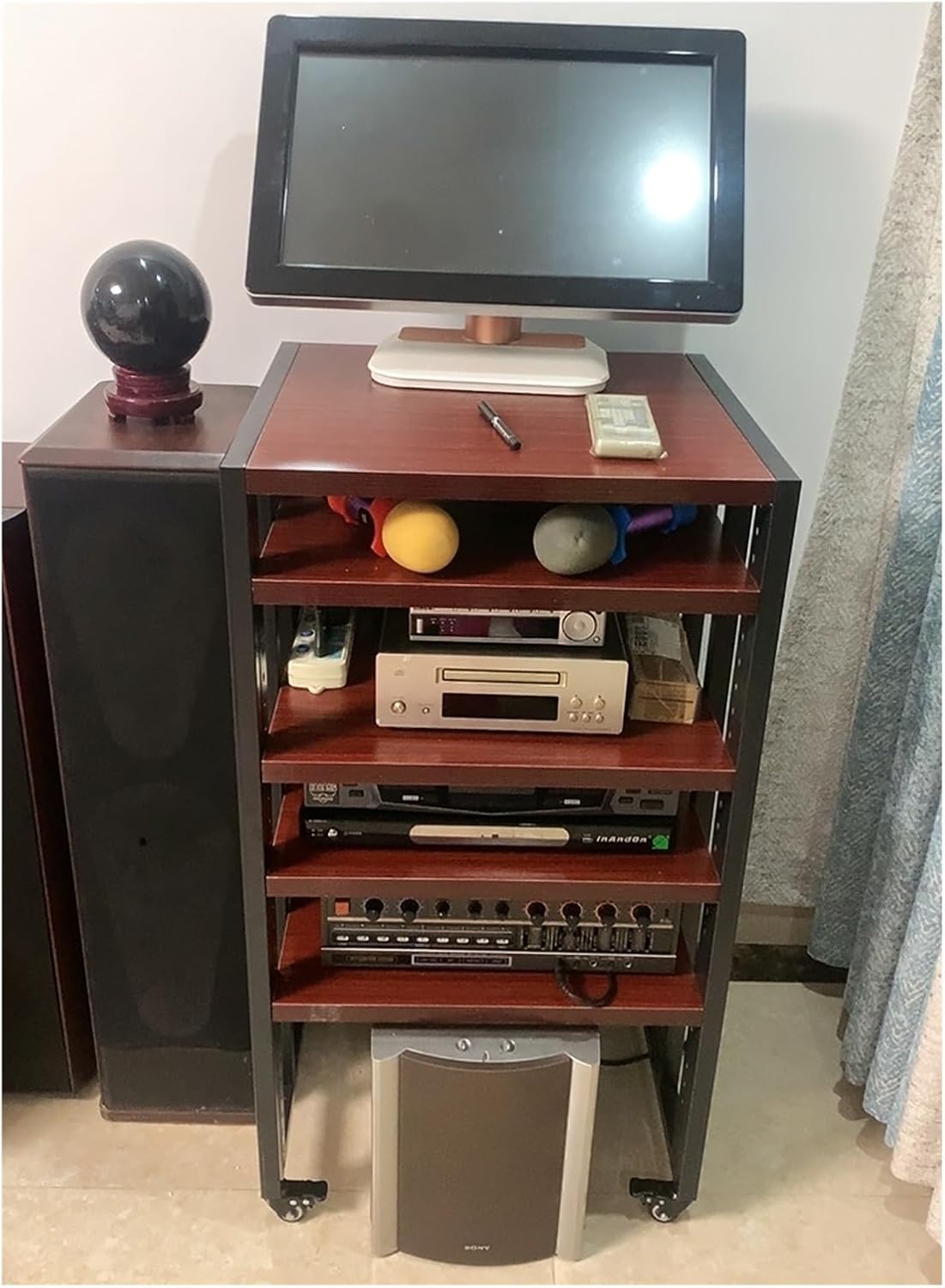 Portable Media Stand Audio/Video Component Cabinet