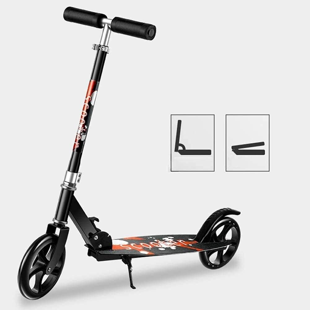 Scooters Kick Scooter for Adults Kids Big Wheel Scooter for Adult Teens – Lightweight Adjustable Foldable Commuter Kick Scooter with Rear Fender Brake Non-Electric 220 Lbs Weight Capacity
