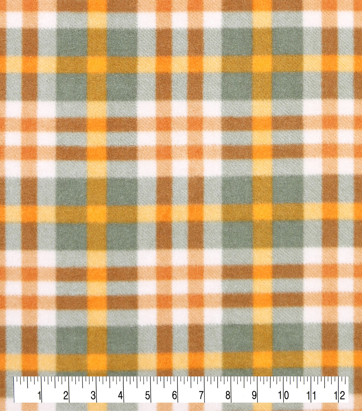 Green & Yellow Plaid Anti Pill Fleece Fabric