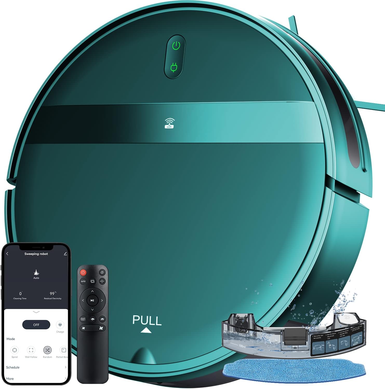 Kilgone Robot Vacuum and Mop Combo with Smart 3D Avoidance | 2 in 1 Mopping Robotic Vacuum Cleans Hard Floors & Carpets | Powerful Suction & Tangle-Free for Pet Hair | App/Wi-Fi/Alexa, Self-Charging