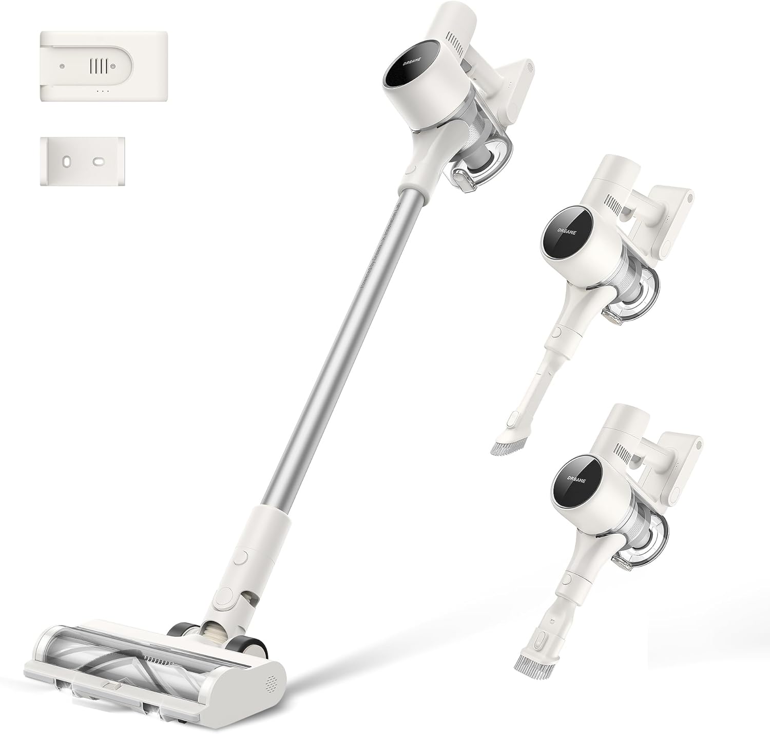 DREAME Cordless Vacuum Cleaner R10 Pure, 120AW Powerful Suction, Stick Vacuum Cleaner for Home, Anti-Tangle, LED Headlights, Up to 60 Mins Runtime, Lightweight for Carpet, Hard Floor, Pet Hair