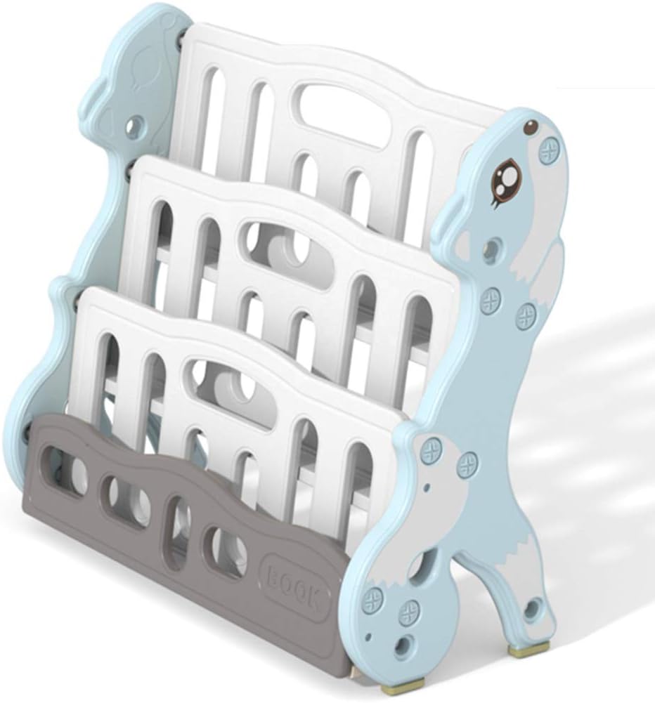 ZYCSKTL Kids Bookshelf Childrens Bookcase,Household Children's Bookshelf, Floor Finishing Picture Bookshelf, Children's Multilayer Storage Display Stand (Color : Sky Blue, Size : 75 * 27 * 62cm)