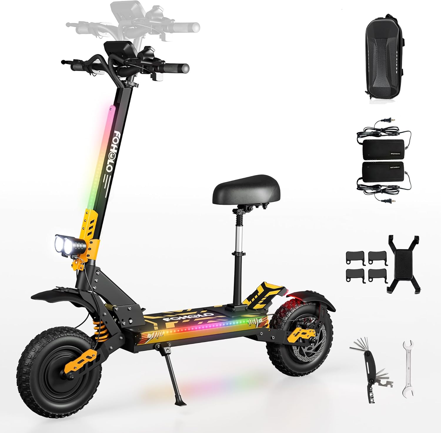 60V Electric Scooter Adults 5600W Dual Motors Top Speed 47MPH, 60V 21Ah Range 55 Miles, 12