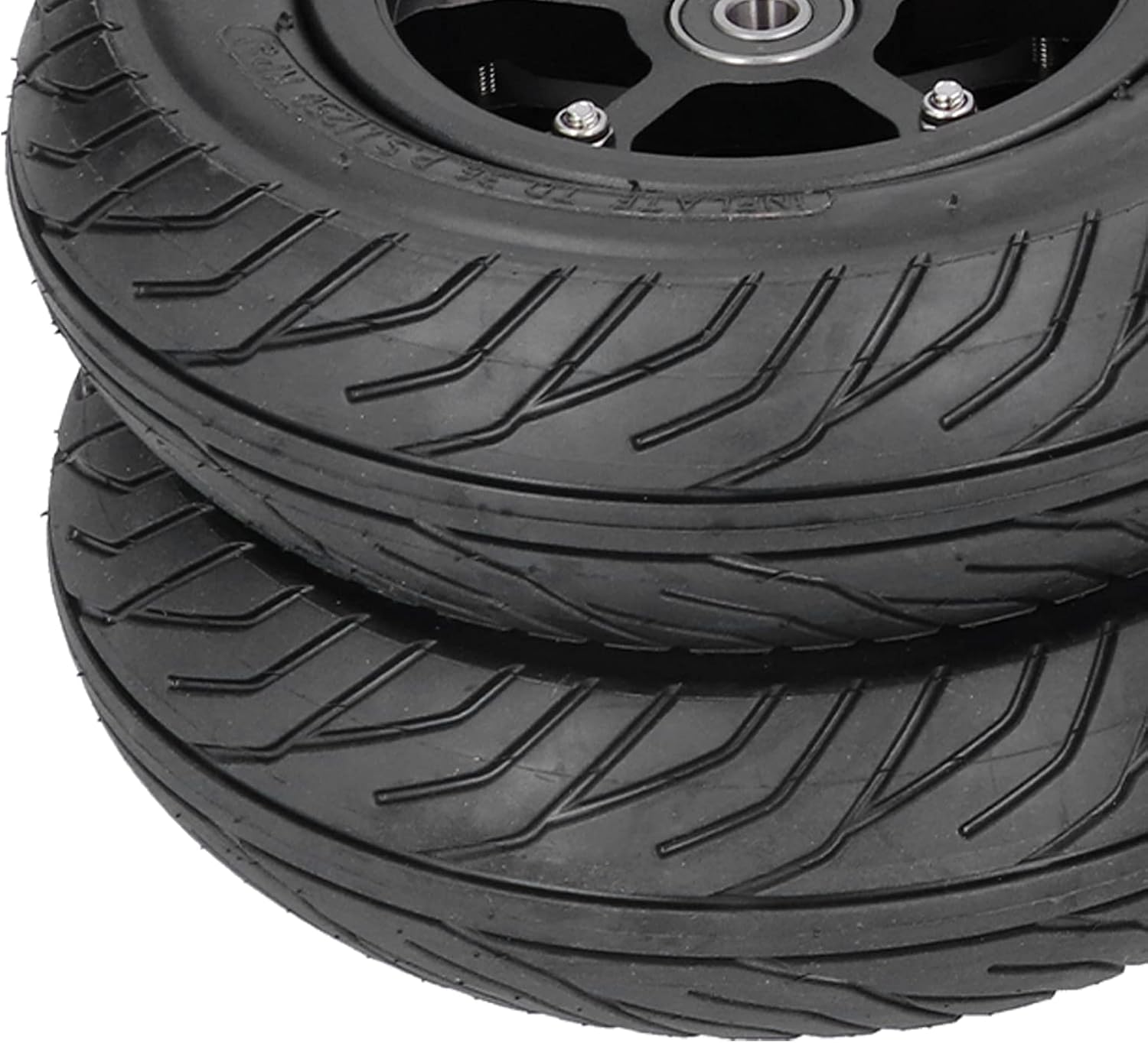 Scooter Tire, Mountain Scooter Skateboard Metal Wheel Hub and Tires Set with Drive Belt Replacement for Mountain Scooters and Mountain Skateboards(6 Inch) Electric Car Scooter Supplies