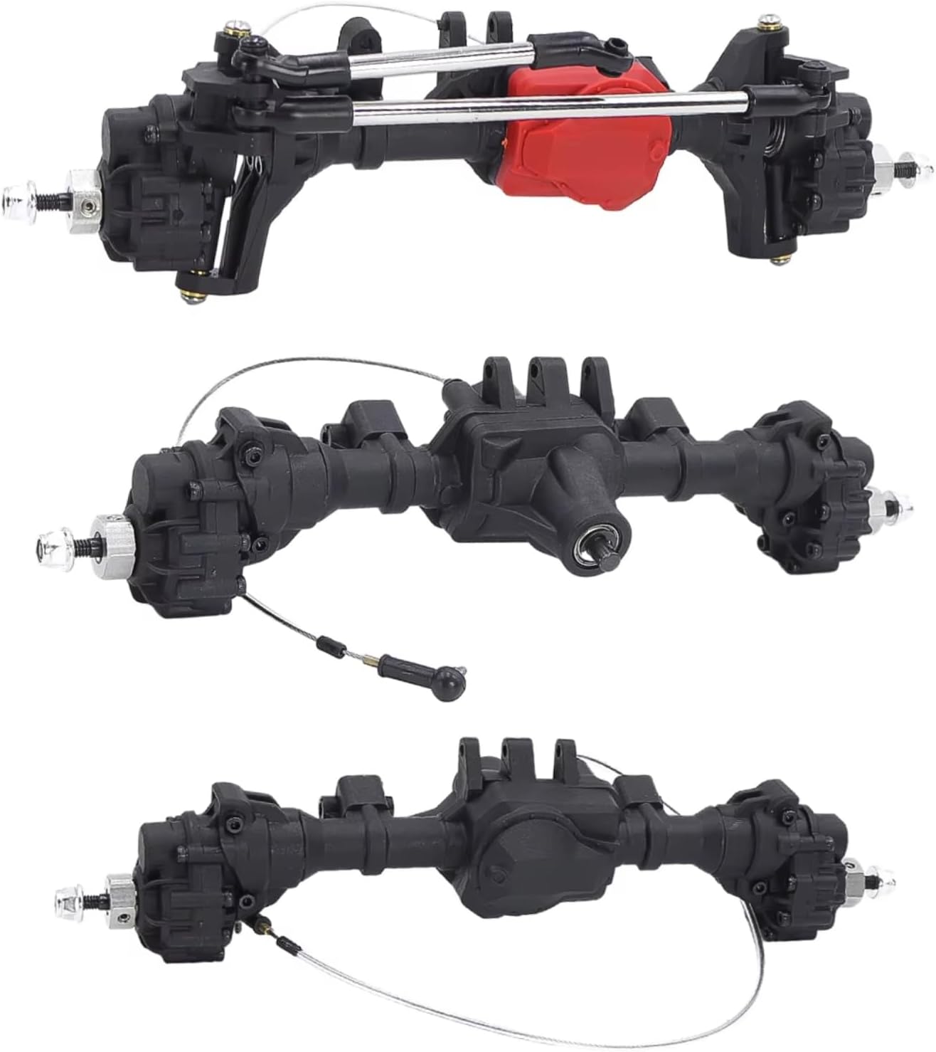 Compatible with TRX4 6WD 1:10 RC Crawler Car Upgrade Parts Replacement Accessories Front Middle Rear Portal Complete Axle RC Front and Rear Axle