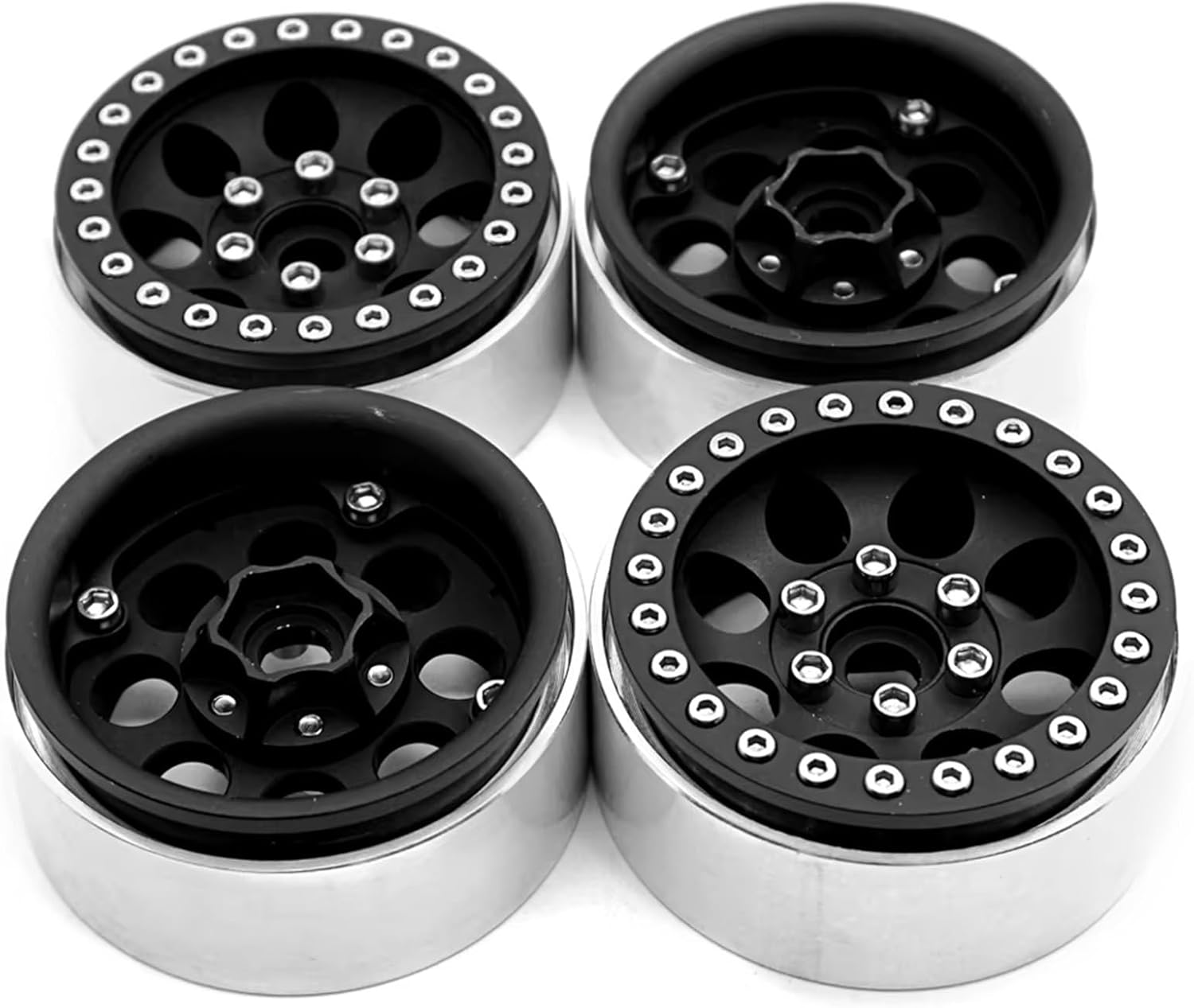 Compatible with Axial for SCX10 for TRX4 for TRX6 CC01 F350 D90 1/10 RC Crawler Car Parts 4PCS Metal 1.9