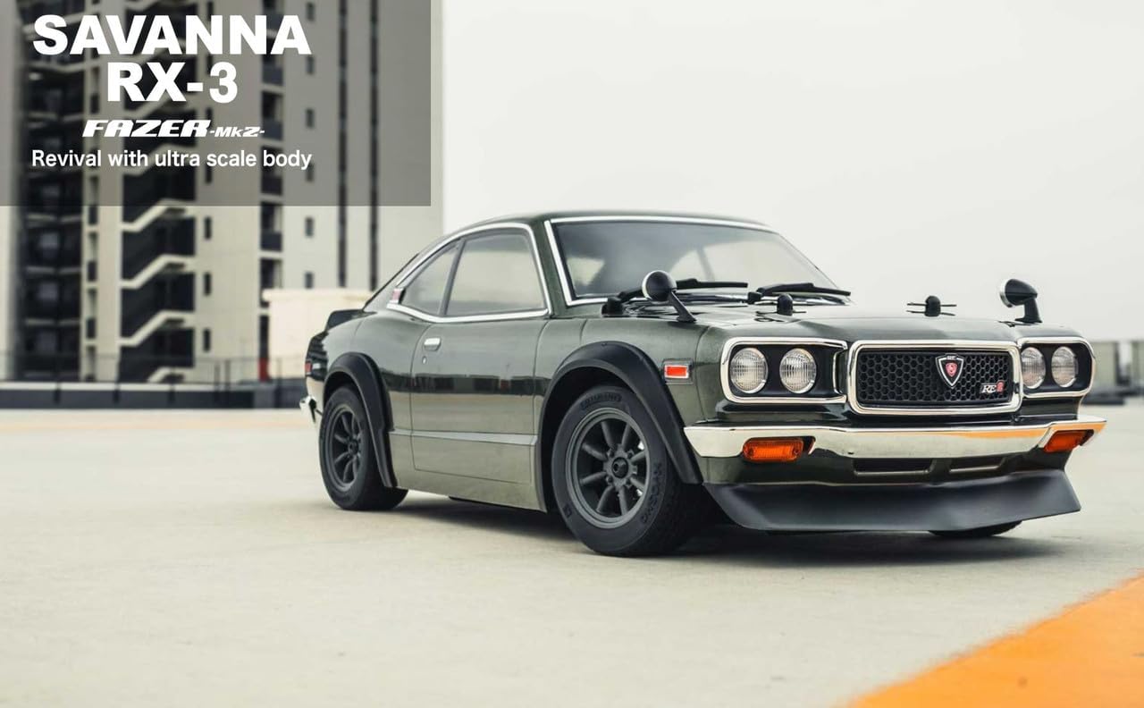 Kyosho America 34428T1 Fazer 1972 Mazda Savanna Rx-3 Mk2 Rally 4WD Green