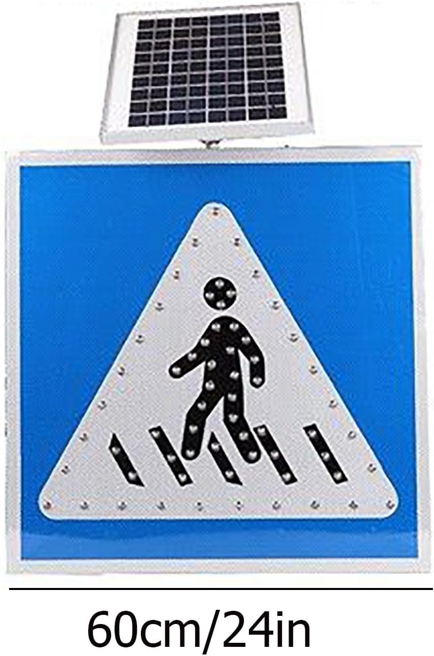 Solar LED Flashing Crosswalk Lights and Accessories, Traffic Safety Signs, Aluminum, Reflective, Powered Pedestrian Crossing Sign, Led Highlight Road Blinking Street Warning, Ip65