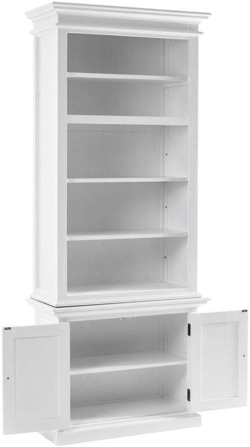 NovaSolo Halifax Slim Hutch Bookcase - White
