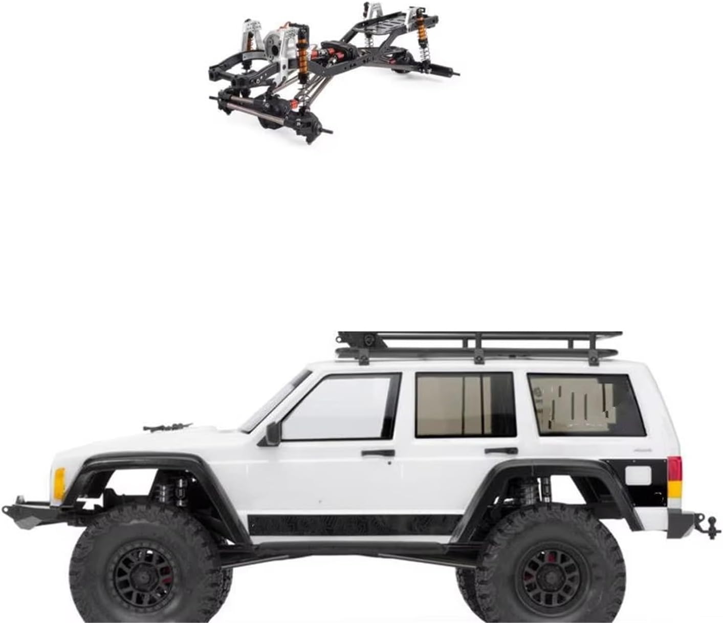 RC Car Accessories Compatible with Axial for SCX10 1/10 RC Car Upgrade Part Replacement Accessories Aluminum Alloy Car Frame for Chassis Frame