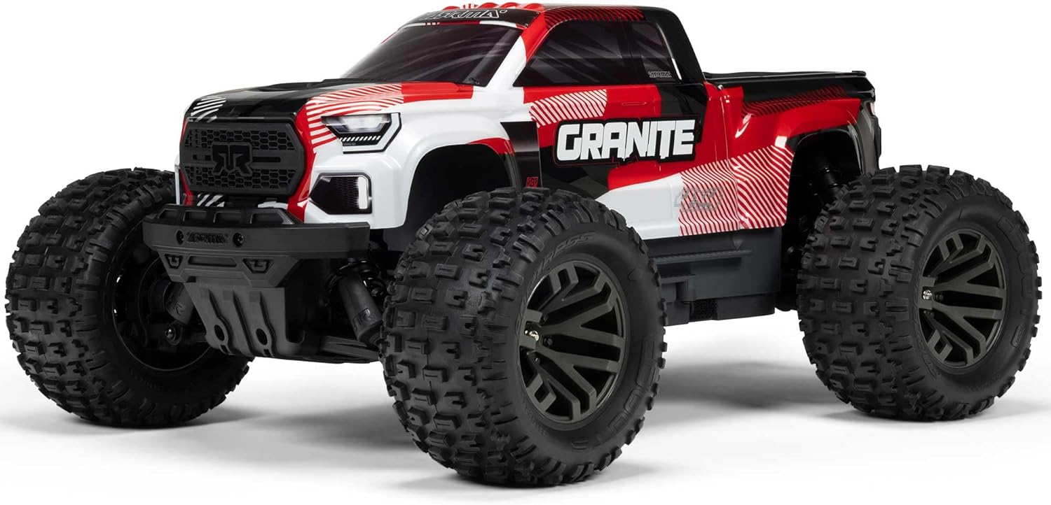 ARRMA RC Truck 1/10 Granite 4X4 223S BLX BRUSHLESS Monster Truck RTR with DSC, RED, ARA4302V4T2