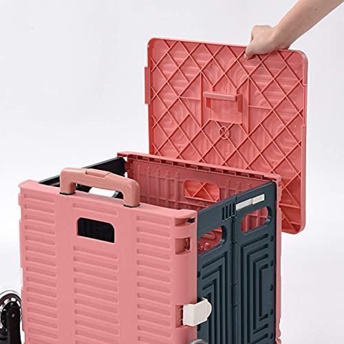 Collapsible Wagon Cart with Wheels Foldable Folding Wagons Carts Silent Universal Wheels,Garden Trolley Shopping Picnic Cart Camping Portable Trolley Climb Stairs Portable Folding Trolley Ea