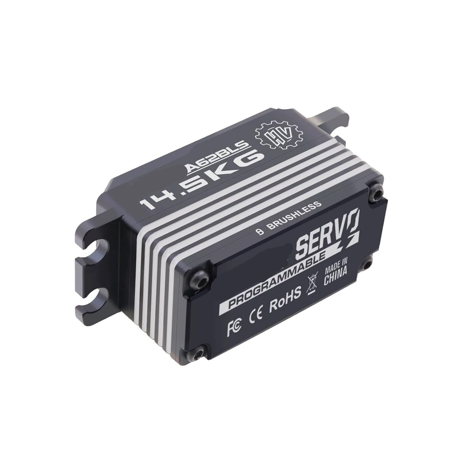 A62BLS 14.5KG Brushless Short Body Servo Digital Metal Housing Gear Motor Suitable for 1/8 1/10(A62BLS 14.4kg Set1)