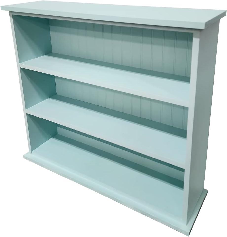 Sawdust City Solid Wood 3-Shelf Hall Bookcase (Solid Baby Aqua)