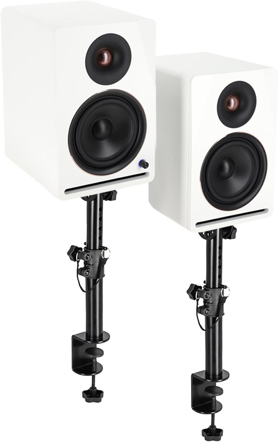 Rockville APM6W v2 Bundle: 6.5 in 400W Peak 100W RMS Active Powered Studio Monitor Speakers, DMS75 Desk Clamp Monitor Stands 15 Degree Tilt, USB, Bluetooth 5.3, 2 Items