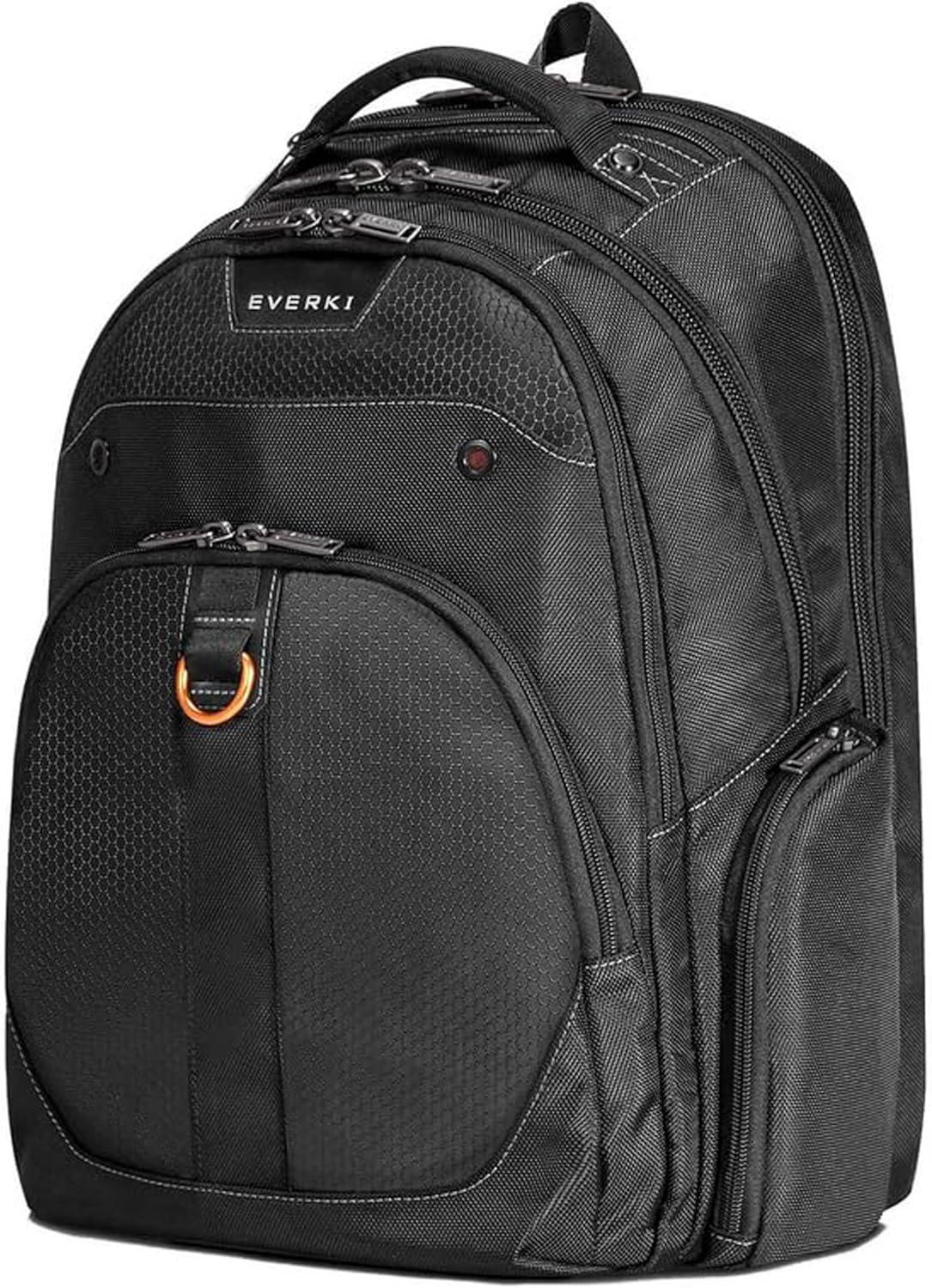 EVERKI Atlas Business Laptop Backpack (EKP121S15) with Orange Accessory Pouch & Rain Cover - Men's Backpack with 11