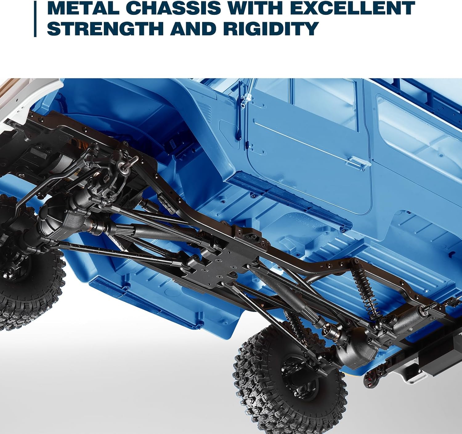 BEEZRC FMS 1/10 RC Crawler FJ40 Toyota Licensed RS 4WD 2.4G Model Rc Car Hobby 4x4 RC Rock Crawler Offroad RC Truck Remote Control Car with Transmitter for Adults (Blue) FMS11035RSBU