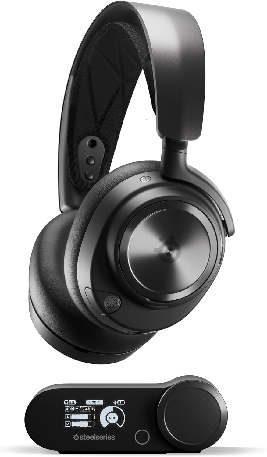 SteelSeries Arctis Nova Pro Wireless Multi-System Gaming Headset - Premium Hi-Fi Drivers - Active Noise Cancellation - Infinity Power System - ClearCast Mic (Renewed)