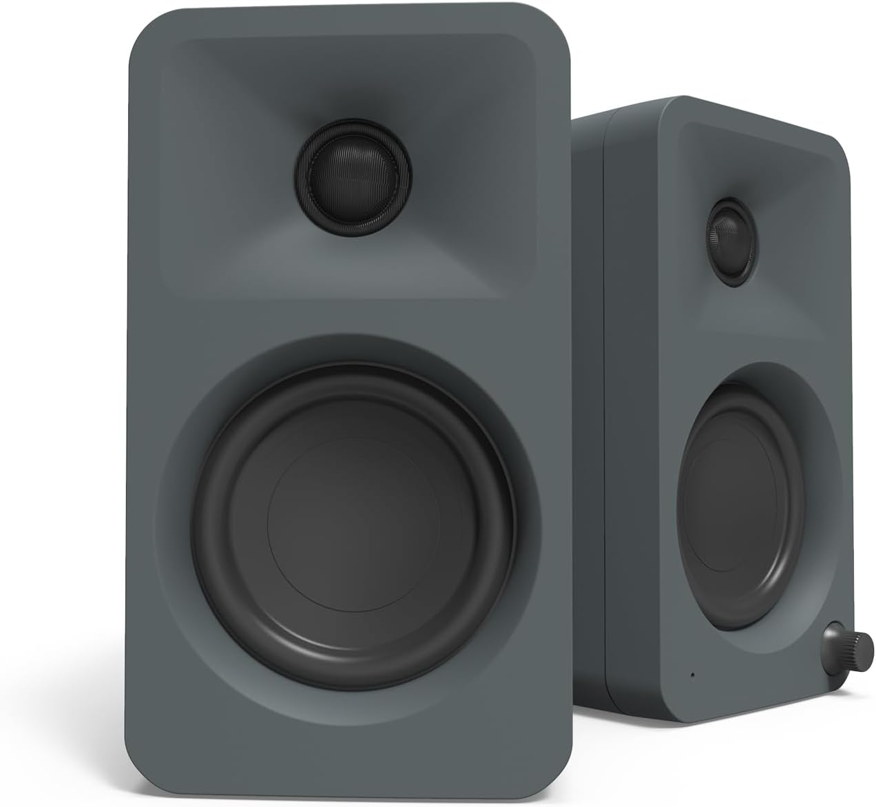 Kanto ORAMG 100W Powered Reference Desktop Computer Speakers with Bluetooth 5.0 and USB-C Input | Bi-Amplified | 100 Hz Automatic Crossover | Reference Quality Sound | Pair | Grey