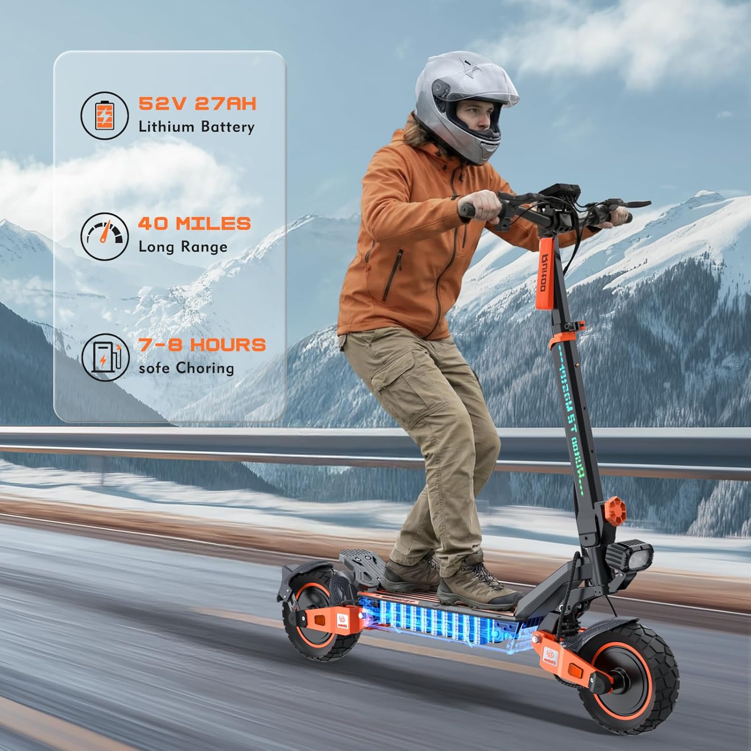 Electric Scooter， Adult Kick Scooter with Off Road Tires & Full Suspension, Foldable E Scooter with 1000W/1600W/3200W Motor Up to 35MPH & 50Miles Range, Adult Electric Scooter with Storage