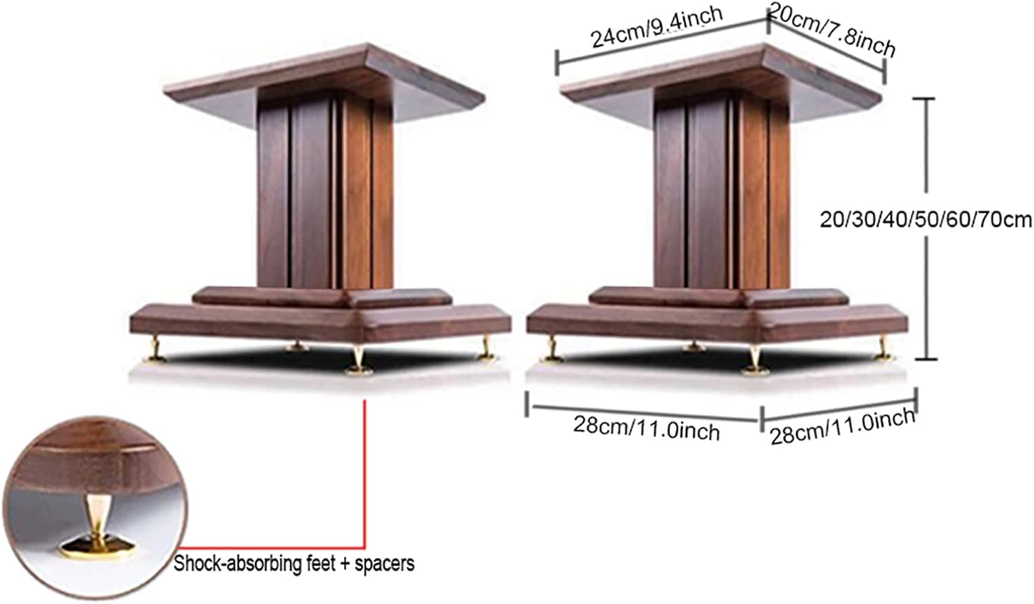 MIQXUAN Speaker Stands Solid Wood Speaker Stands