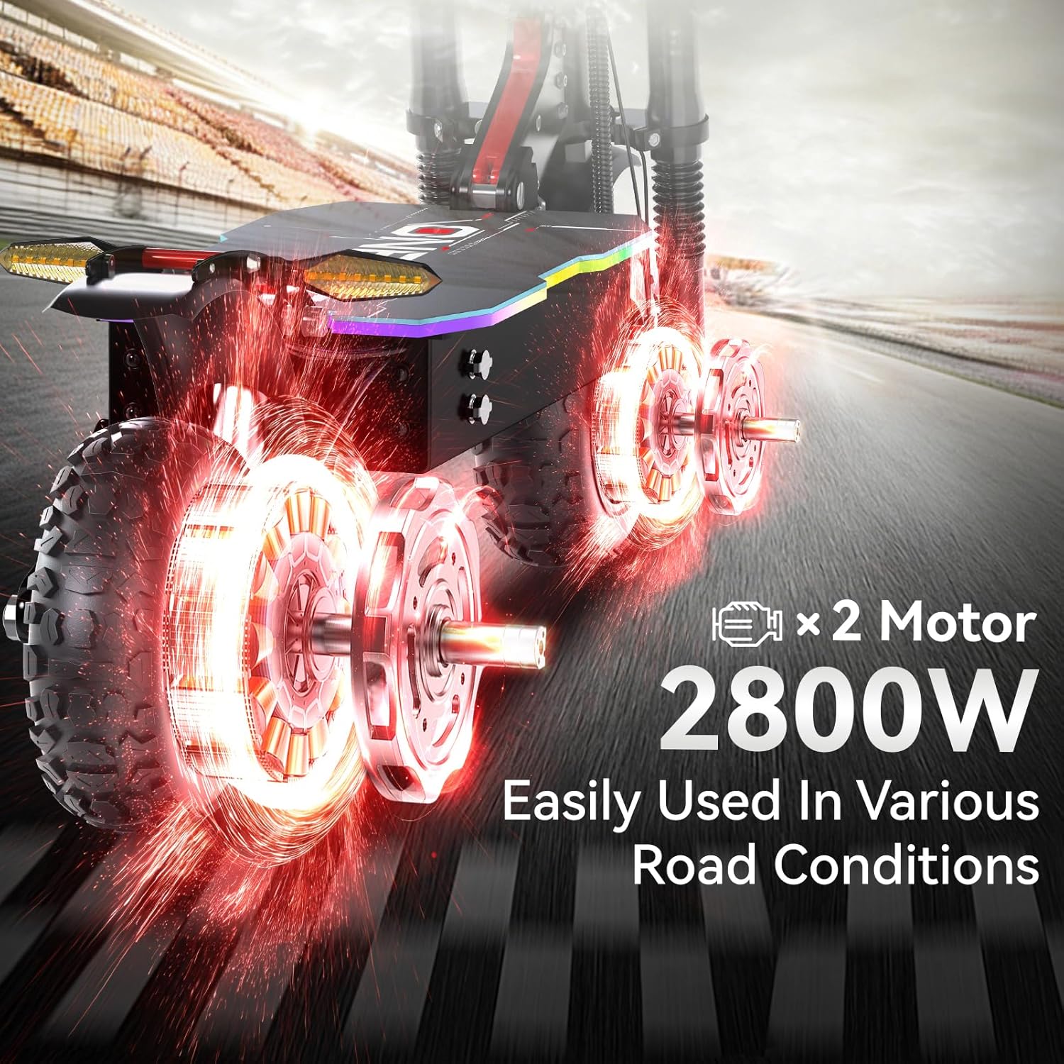 Electric Scooter Adults - 3000W/5600W/7000W Fast E-Scooter, 45-70Mile Long Range, Dual Motor Foldable Electric Scooter for Commutting for Adults and Teens