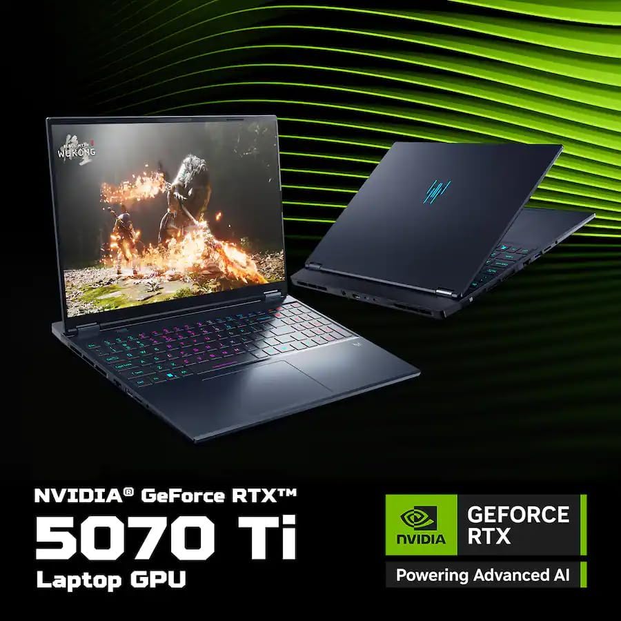 Acer Predator Helios Neo 16S Gaming Laptop, Dedicated GeForce RTX 5070Ti, 16