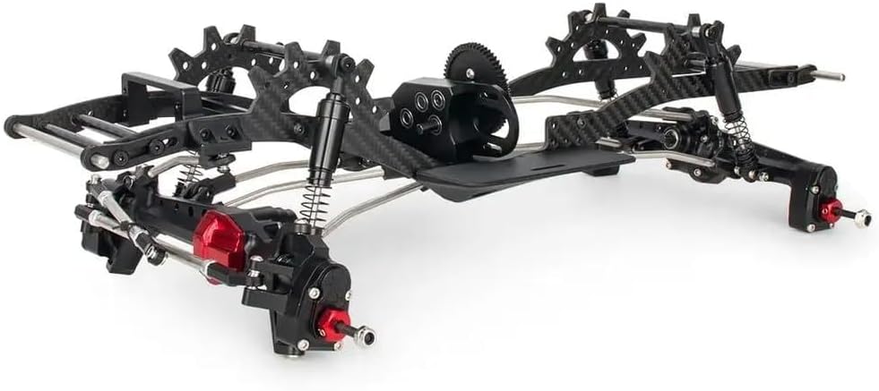 Carbon Fiber Chassis Frame Rail with Delrin Skid and Servo Mount for 1 10 Scale RC Crawler Compatible with VS4 10 Comp Builds DIY Upgrade Parts Kit(LCG Chassis Kit B)