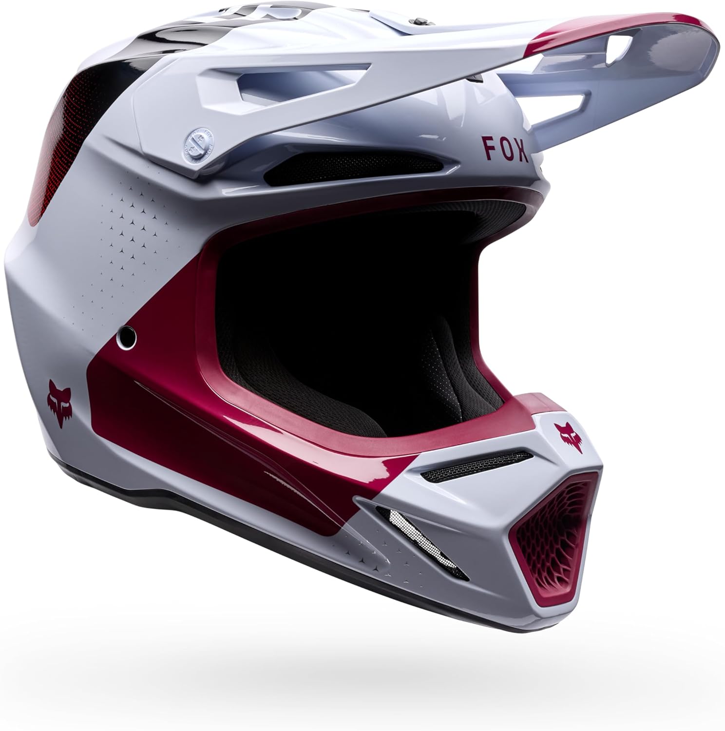Fox Racing Unisex V3 Motocross Dirt Bike Helmet, Cranberry, Medium