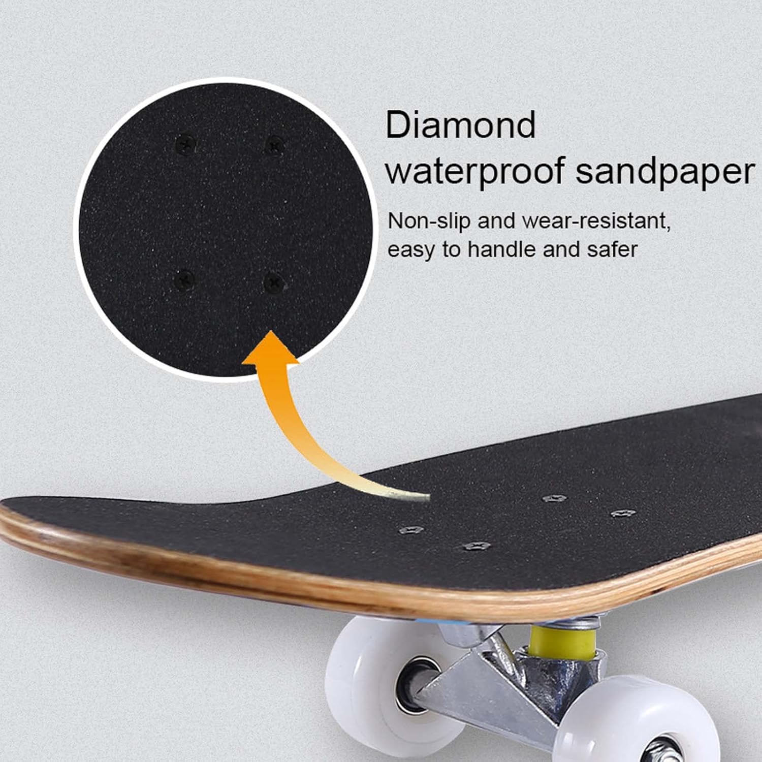 Standard Skateboard, 31Inch Complete Retro Skateboards for Beginners Kids Teens Adults, 7 Layers Canadian Maple Wood Deck Skate Boards