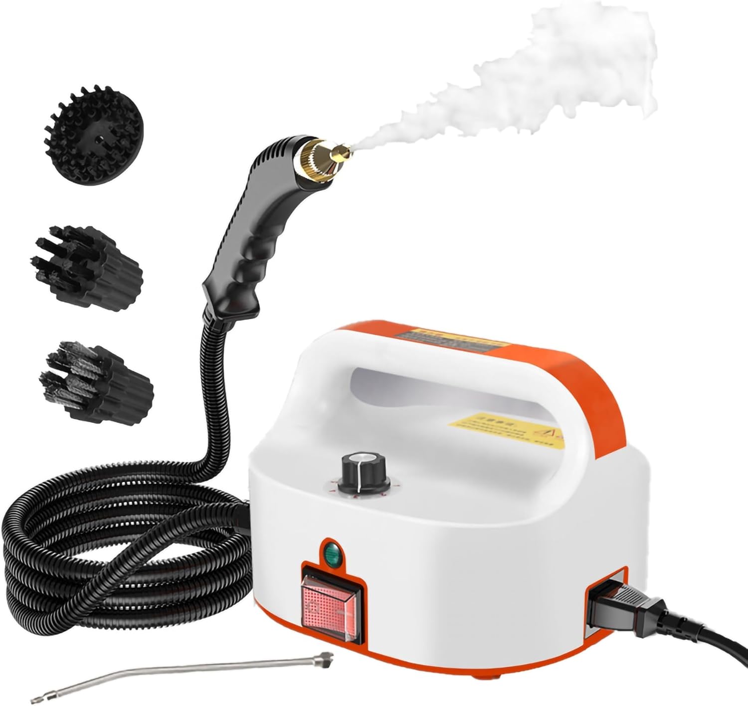 Steam Cleaner Steamer for Cleaning, 1600W High Pressure Temperature Steam Cleaning Machine, 6 Speeds Portable Cleaning Handheld Furniture for Bathroom Cleaning Floor Car Detailing ( Color : Orange )
